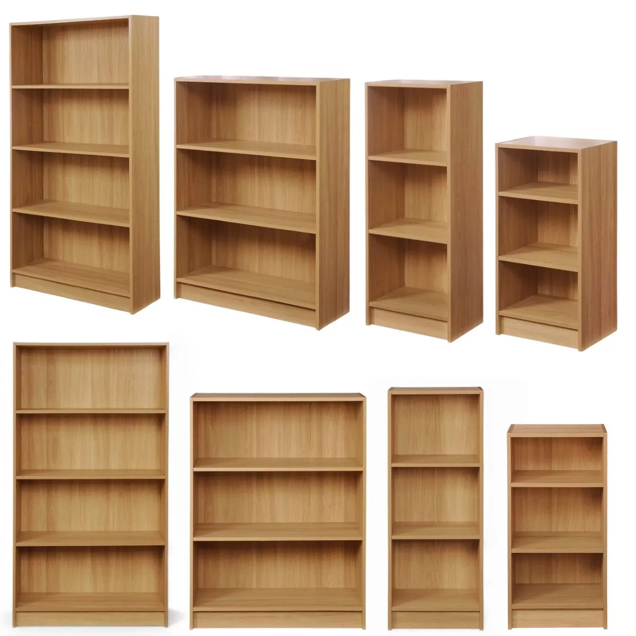 Bookcase Shelving Unit Dark Wooden Bookshelf Oak D
